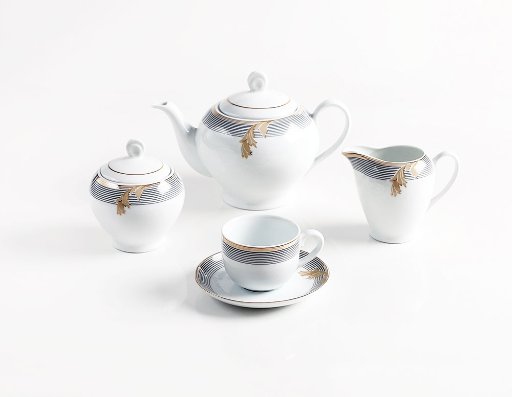 سرویس چینی 17 پارچه چایخوری المیرانسا طلایی