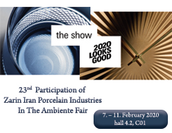 23nd Participation of Zarin Iran Porcelain Industries In The Ambiente Fair